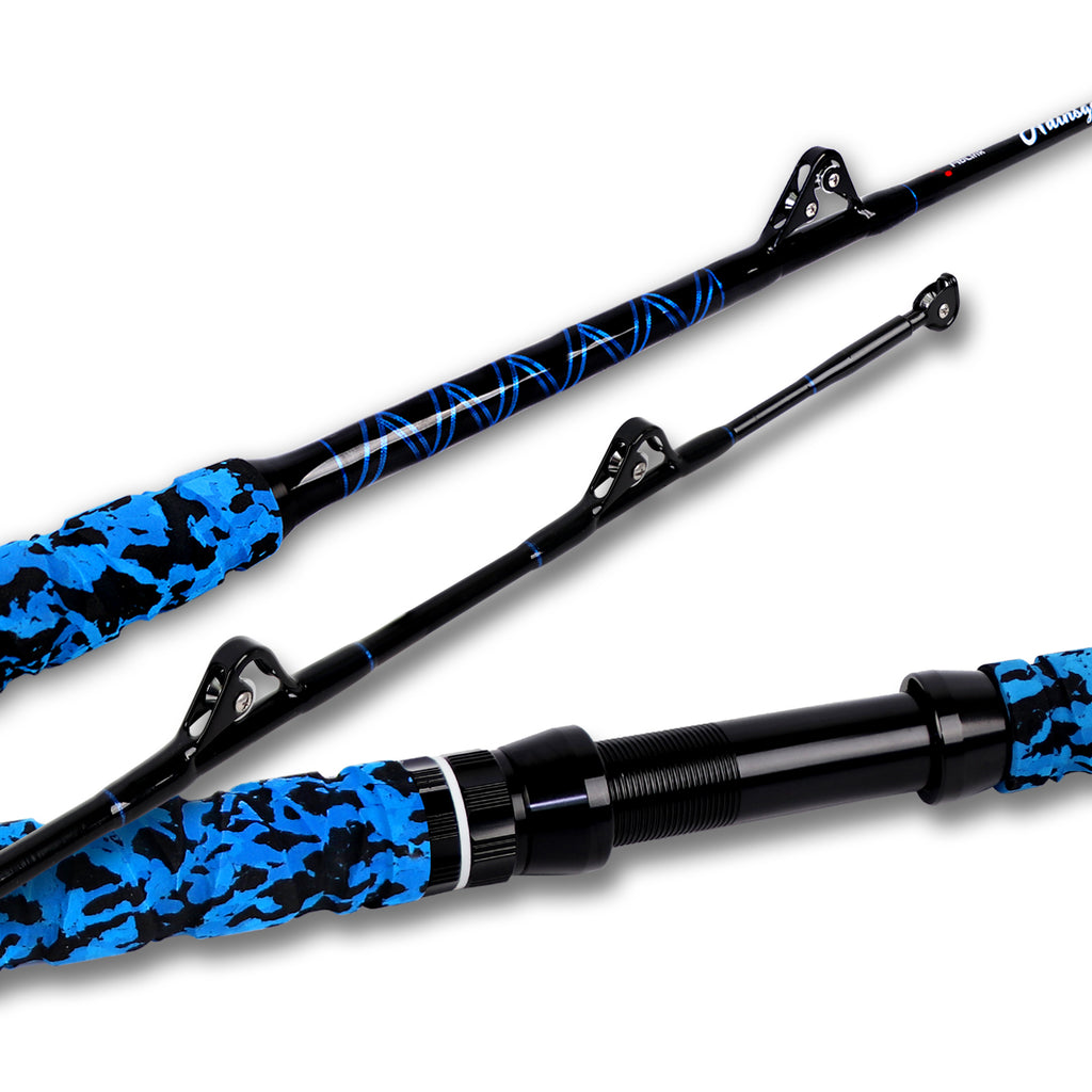 Fiblink Canna Da Pesca Offshore 1,5m (2 Pezzi) - Potente Roller Rod Per Tonno E Cernia, Vero Affare Per La Pesca D'Altura