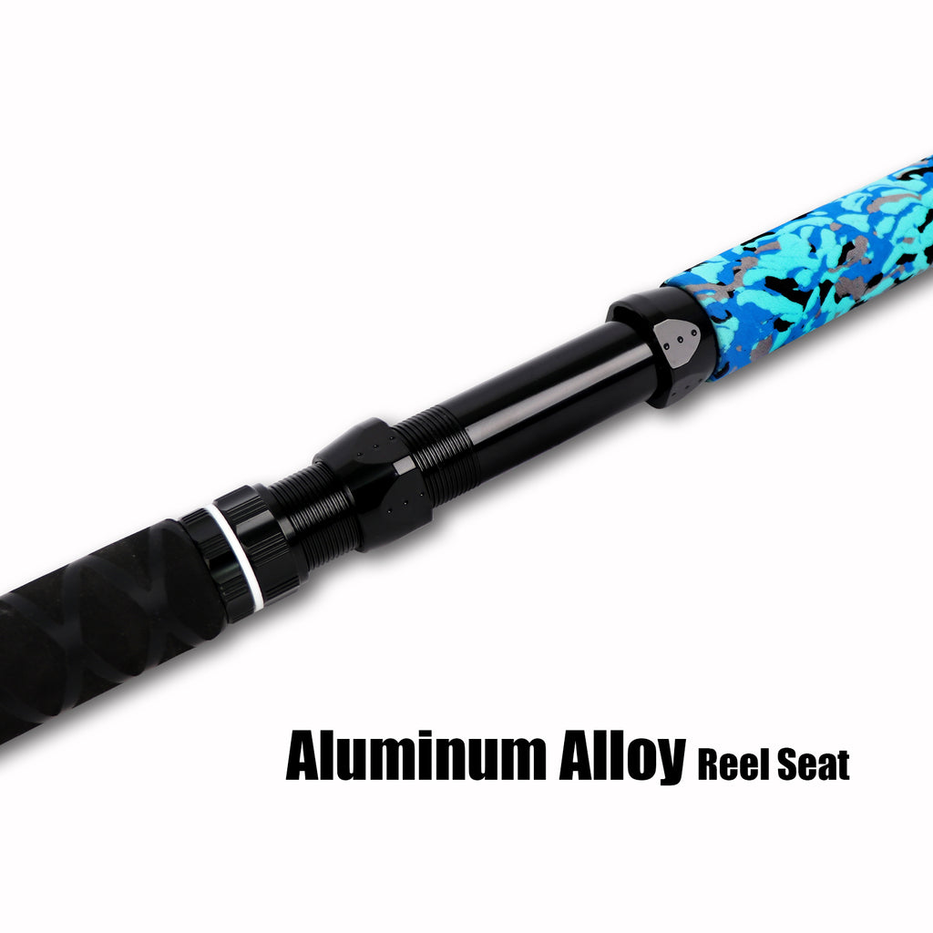 Fiblink Bent Butt Fishing Rod 2-Piece Saltwater Offshore Trolling Rod Heavy Roll
