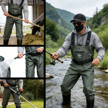 Fiblink Chest Waders, 2-Ply Nylon/PVC Waterproof Fishing Hunting Waders, Fishing Waders for Men & Women with Boots