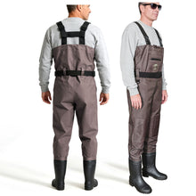 Fiblink Chest Waders, 2-Ply Nylon/PVC Waterproof Fishing Hunting Waders, Fishing Waders for Men & Women with Boots