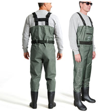 Fiblink Chest Waders, 2-Ply Nylon/PVC Waterproof Fishing Hunting Waders, Fishing Waders for Men & Women with Boots