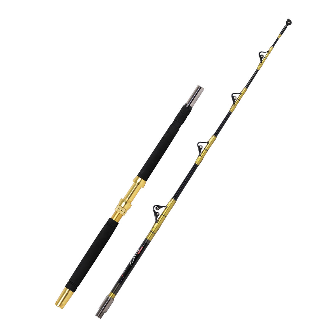 Fiblink 1 Piece/2 Piece Saltwater Fishing Rod Trolling Rod Big Game Boat Conventional Roller Guide Deep Drop Stand-Up Rod 5'6