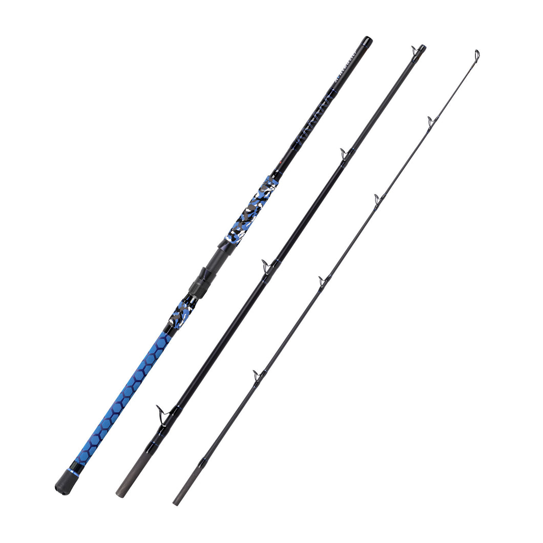 Fiblink Surf Fishing Rod,Portable Casting Rod,3 Piece Travel Fishing Pole,Carbon Fiber Surf Rod,Stainless Steel Guides with Ceramic Rings,No-Slip Grip(10'/12')