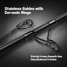 Fiblink Surf Fishing Rod,Portable Spinning Rod,3 Piece Travel Fishing Pole,Carbon Fiber Surf Rod,Stainless Steel Guides with Ceramic Rings,No-Slip Grip(10'6"/12')