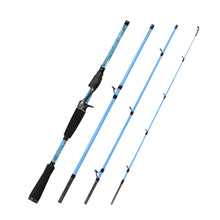 Fiblink Travel Fishing Rod,Spinning Rod & Casting Rod 6'6"/7'/7'6" Portable 4-Piece Design,Carbon Fiber Blanks,Smooth Ceramic Guides,EVA Handle for Freshwater Saltwater Bass