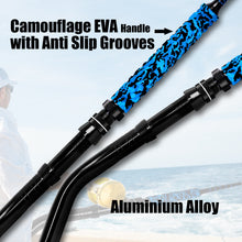 Fiblink Saltwater Offshore Trolling Rod Big Game Rod Conventional Boat Fishing Pole Deep Drop Sea Roller Rod (5’6”, 6’)