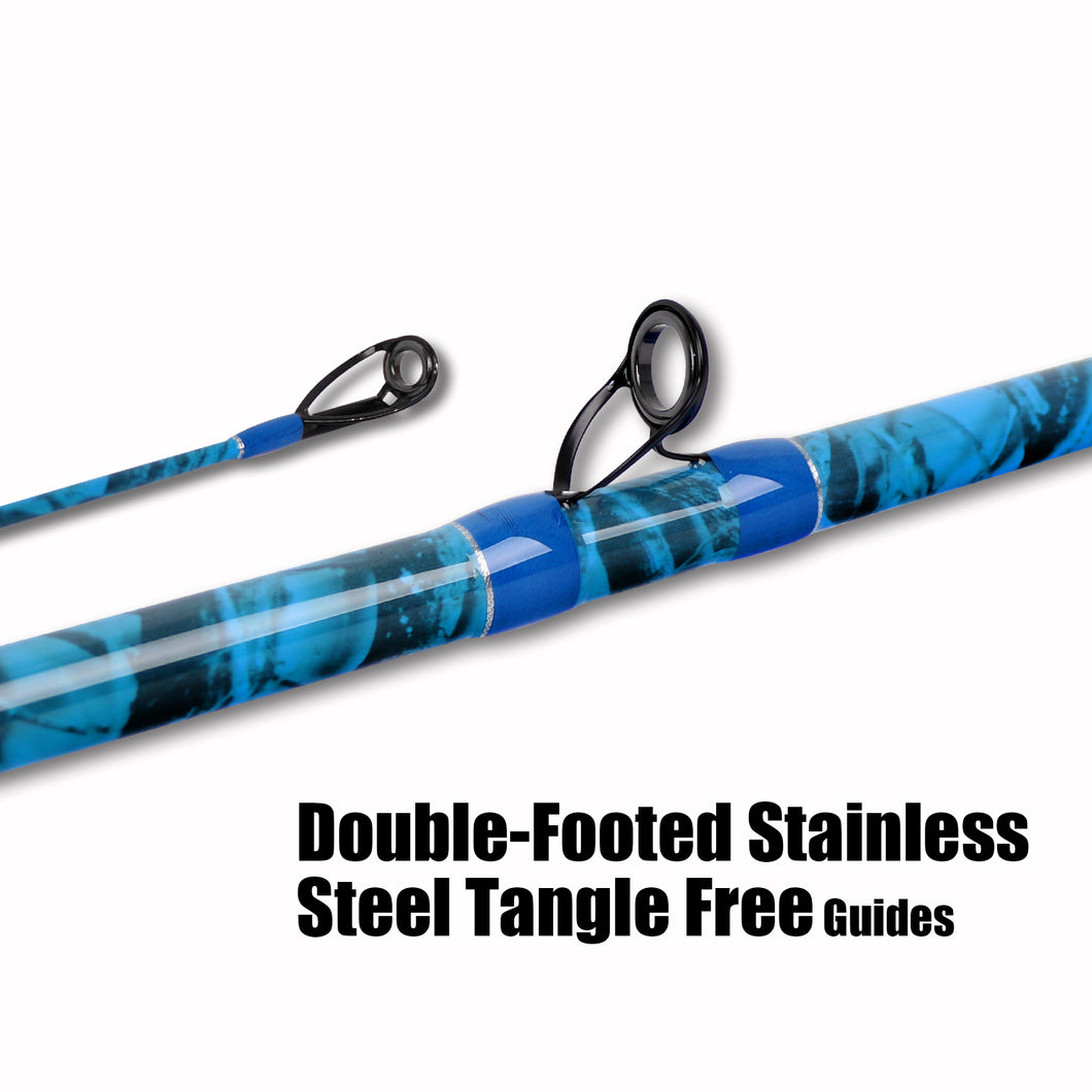 cast fishing pole Fiblink 2-Piece Boat Conventional Fishing Rod Portable Spinning/Castin – fiblink