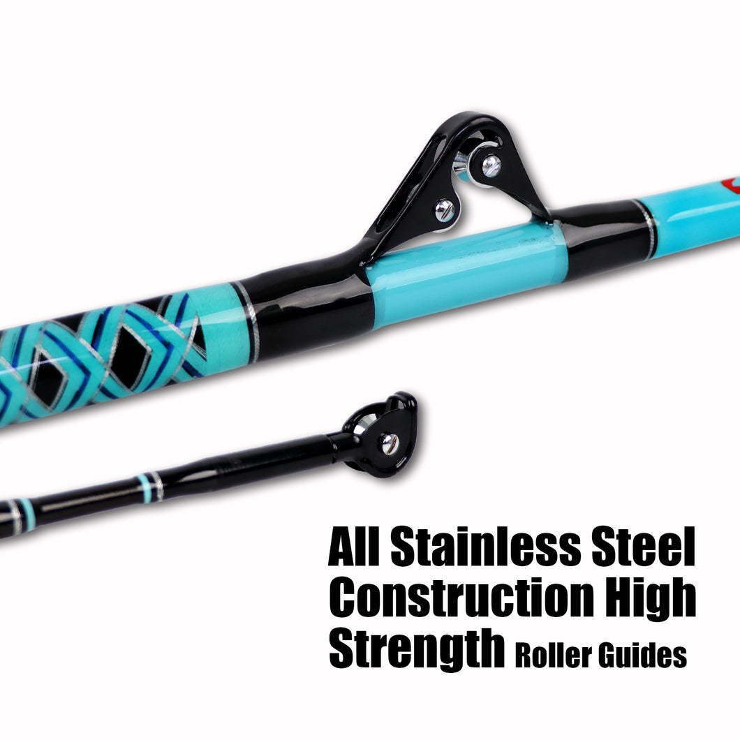 dowel rod fishing pole Fiblink Trolling Fishing Rod 1-Piece Saltwater Big Game Rod Offshore C – fiblink