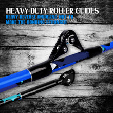 Fiblink Saltwater Fishing Rod 1Piece/2Piece Offshore Trolling Rod Big Game Deep Sea Rod Conventional Boat Blue Camouflage Fishing Pole(5'6"/6'/7')