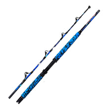 Fiblink Saltwater Fishing Rod 1Piece/2Piece Offshore Trolling Rod Big Game Deep Sea Rod Conventional Boat Blue Camouflage Fishing Pole(5'6"/6'/7')