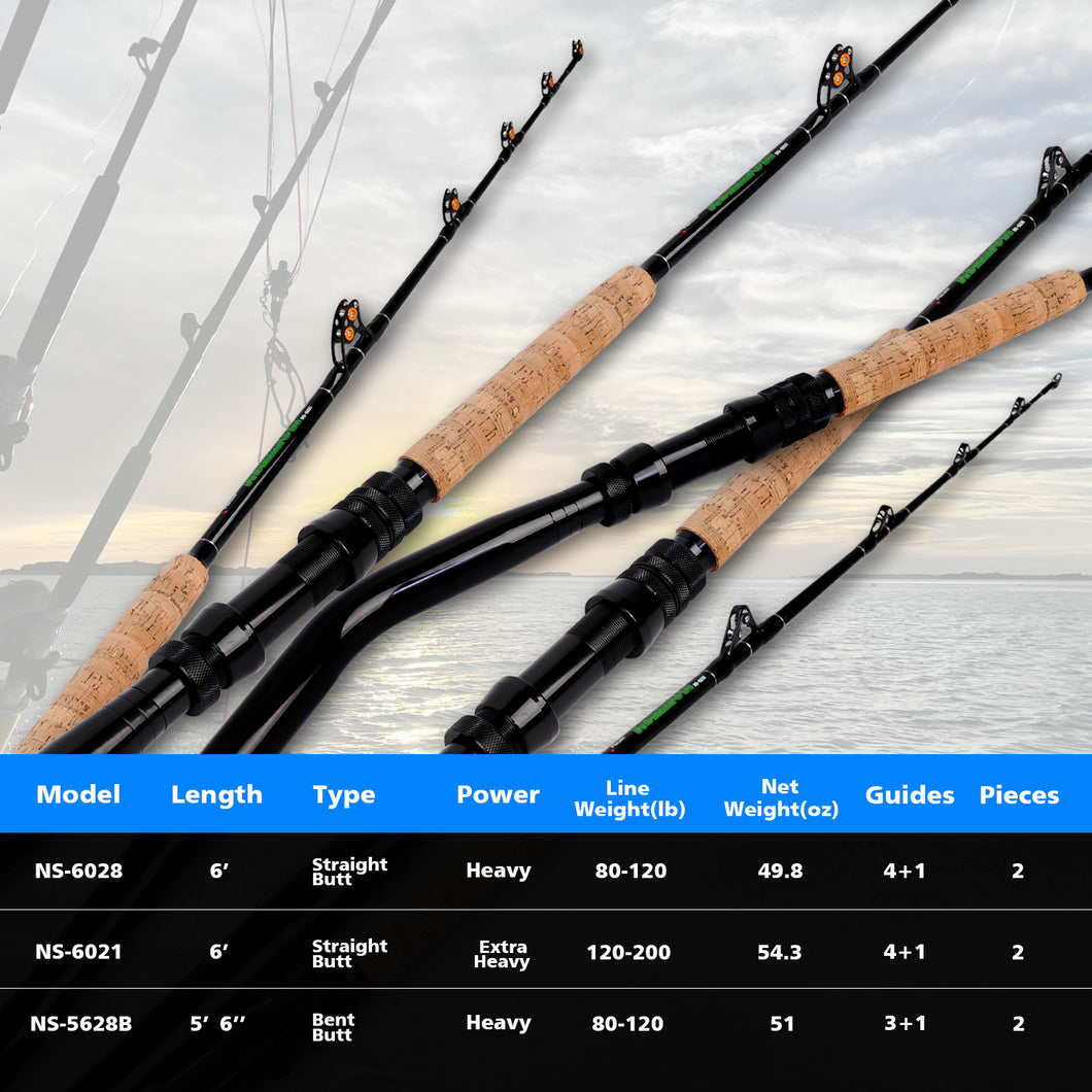 Fiblink Saltwater Offshore Fishing Rod 2 Piece Portable Deep Sea Troll fiblink Fiblink Saltwater Offshore Fishing Rod 2 Piece Portable Deep Sea Troll fiblink