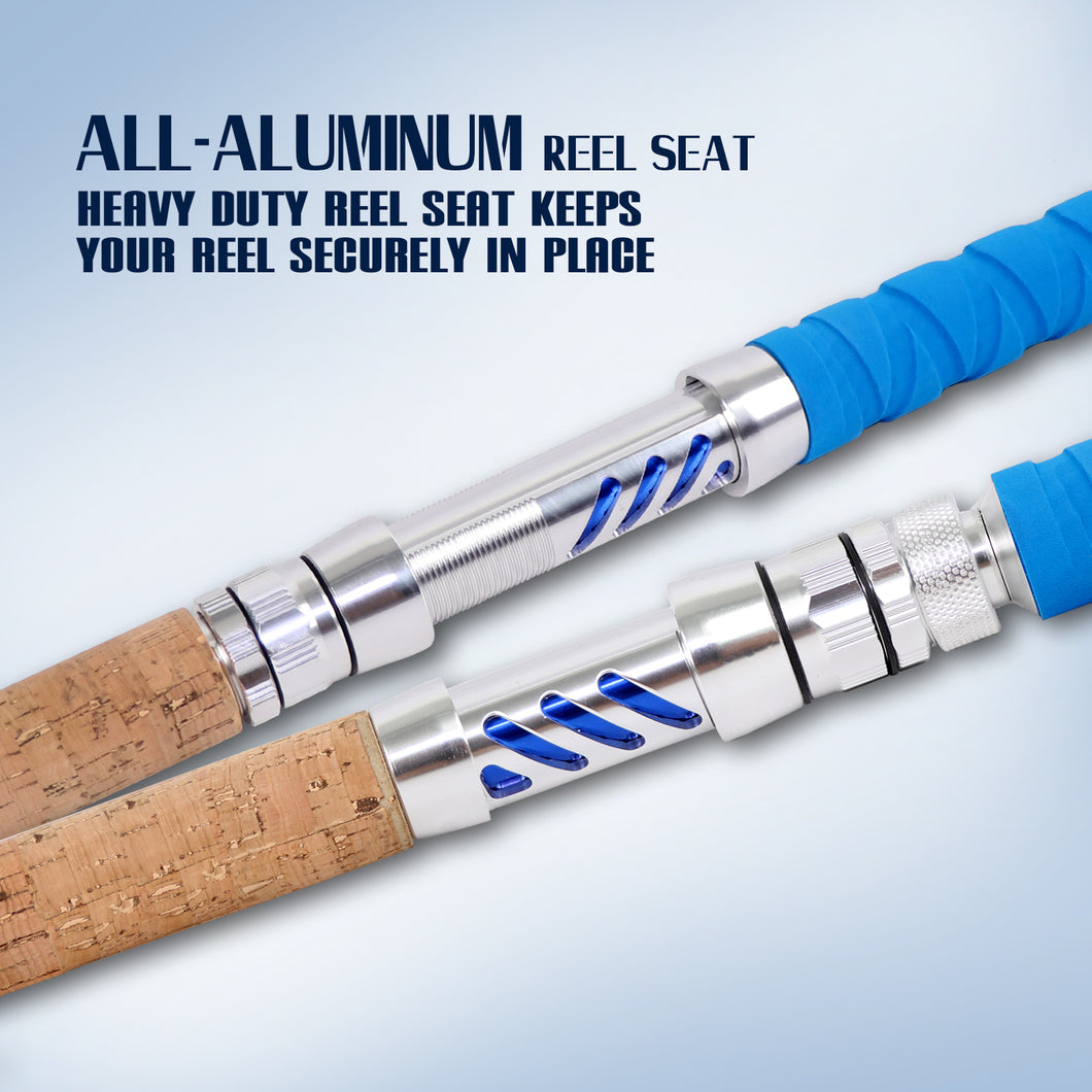 Fiblink Saltwater Fishing Rod Heavy Duty Trolling Rod Conventional Boa ...