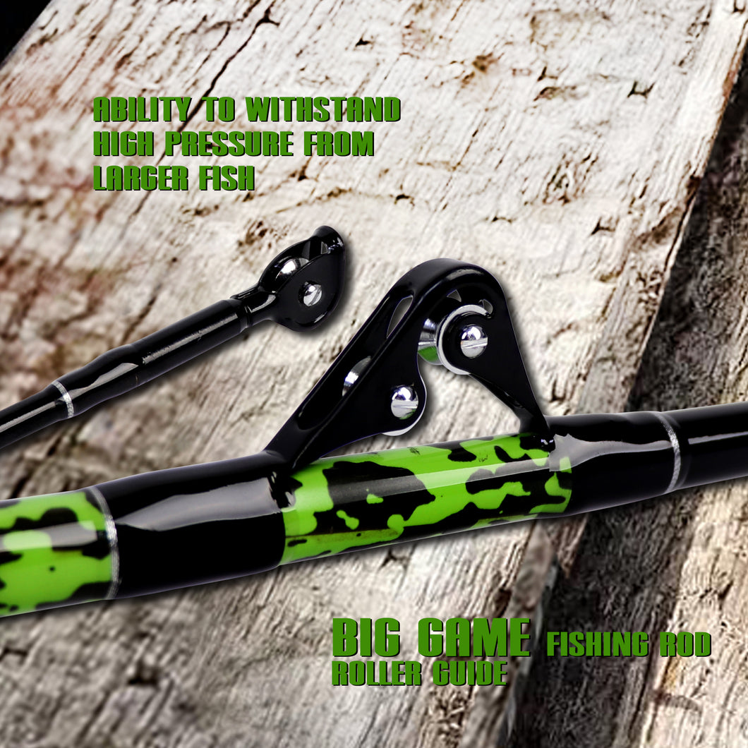 Roller Rod Fiblink Saltwater Fishing Rod Heavy Duty Offshore Trolling Rod 1 Piece ...