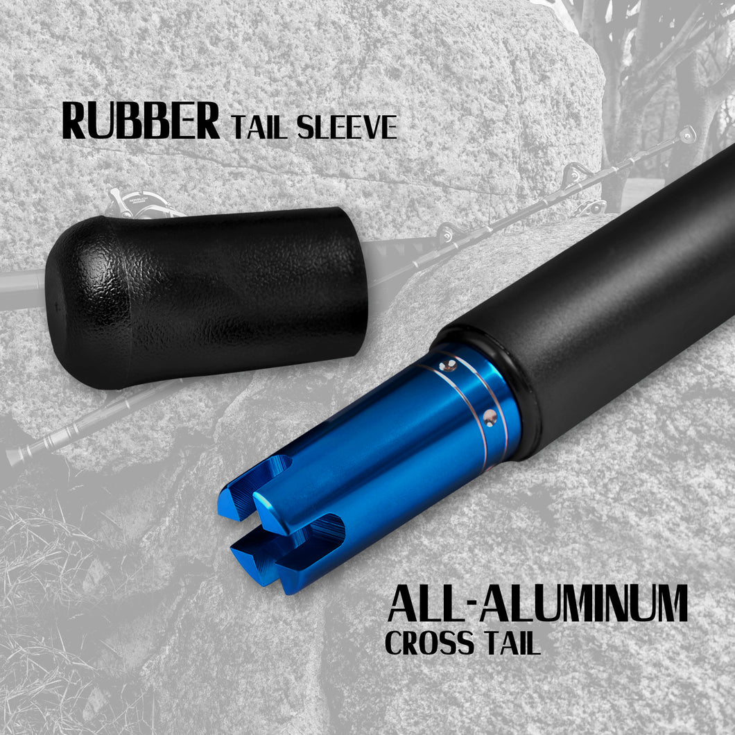 Roller Rod Fiblink 2-Piece Saltwater Offshore Heavy Straight Butt Trolling Rod Ro ...