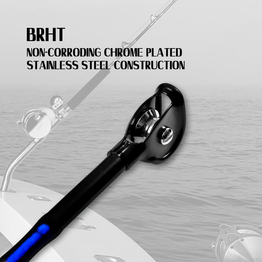 Roller Rod Fiblink 2-Piece Saltwater Offshore Heavy Bent Butt Trolling Rod Roller ...