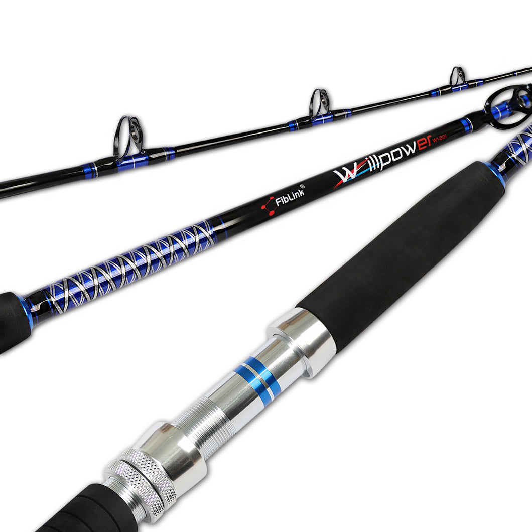 Fiblink 1-Piece/ 2-Piece Saltwater Offshore Trolling Rod Big Game Rod fiblink Fiblink 1-Piece/ 2-Piece Saltwater Offshore Trolling Rod Big Game Rod fiblink