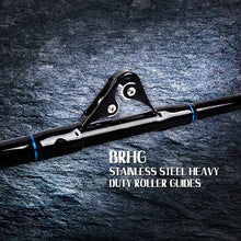 Fiblink Saltwater Fishing Rod 1 Piece Trolling Rod Deep Drop Sea Roller Rod Big Name Conventional Boat Heavy Duty Fishing Pole (Blue,5'6",80-120lbs/120-200lbs)