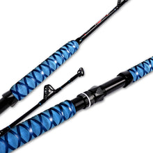 Fiblink Saltwater Fishing Rod 1 Piece Trolling Rod Deep Drop Sea Roller Rod Big Name Conventional Boat Heavy Duty Fishing Pole (Blue,5'6",80-120lbs/120-200lbs)