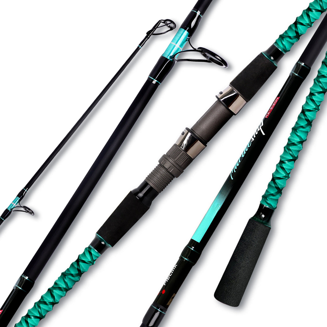 Sougayilang 4-Piece Carbon Fiber Surf Spinning Rod - 10'/11'/12'/15', MH/H Power, Saltwater Ready