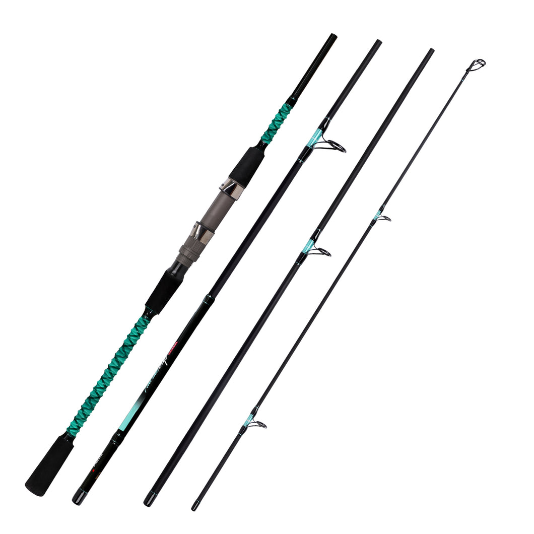 Sougayilang 4-Piece Carbon Fiber Surf Spinning Rod - 10'/11'/12'/15', MH/H Power, Saltwater Ready