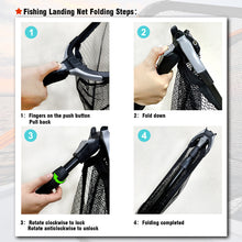 Fiblink Folding Aluminum Fishing Landing Net Fish Net with Extending Telescoping Pole Handle