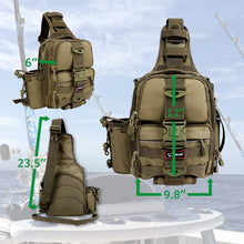 Fiblink Fishing Tackle Backpack Water-resistant Fishing Shoulder Bag Fishing Storage Pack with Rod & Gear Holder Black