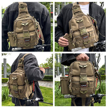 Fiblink Fishing Tackle Backpack Water-resistant Fishing Shoulder Bag Fishing Storage Pack with Rod & Gear Holder Black