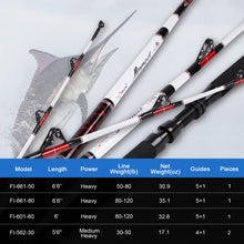 Fiblink Trolling Rod Saltwater Deep Dropper Big Game Rod Conventional Boat Roller Rod Carbon Fishing Pole