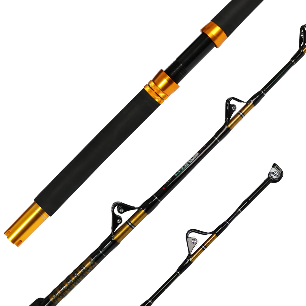 Saltwater Fishing Rod Fishing Pole 50-80 Lb All Roller Guides - fishingnew