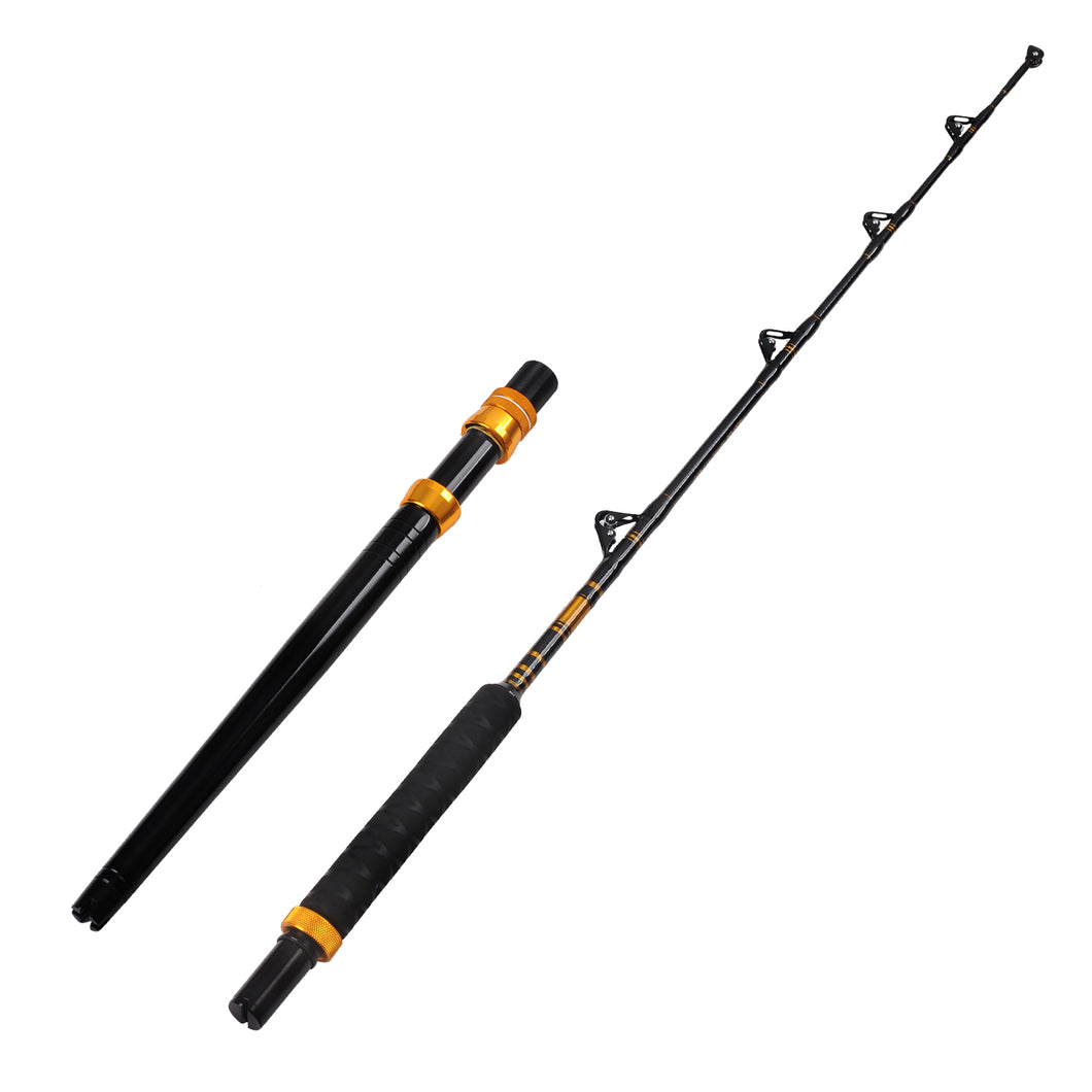 Fiblink Bent Butt Fishing Rod 2-Piece Saltwater Offshore Trolling Rod Heavy  Roller Rod Conventional Boat Fishing Pole with Roller Guides (5'1 50-80  lbs) : : Sports & Outdoors