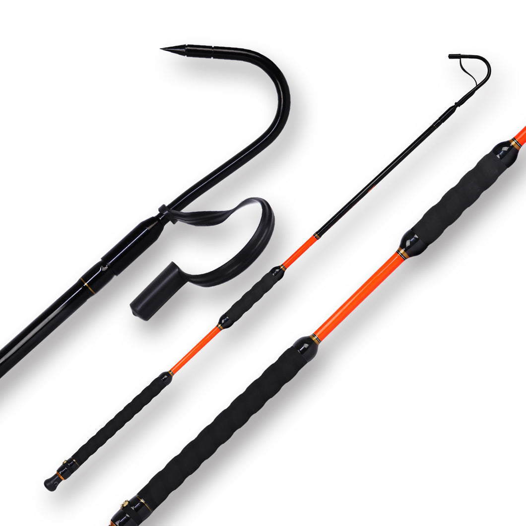 fiberglass fishing pole hook sta Fiblink Fishing Gaff with Stainless Steel Hook Fiberglass Pole Non-Sli – fiblink
