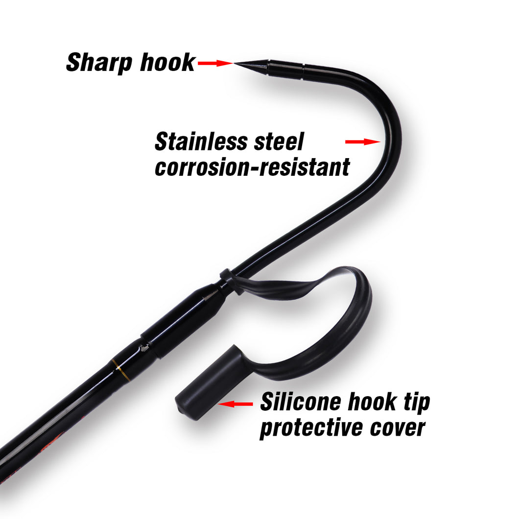 fiberglass fishing pole hook sta Fiblink Fishing Gaff with Stainless Steel Hook Fiberglass Pole Non-Sli – fiblink